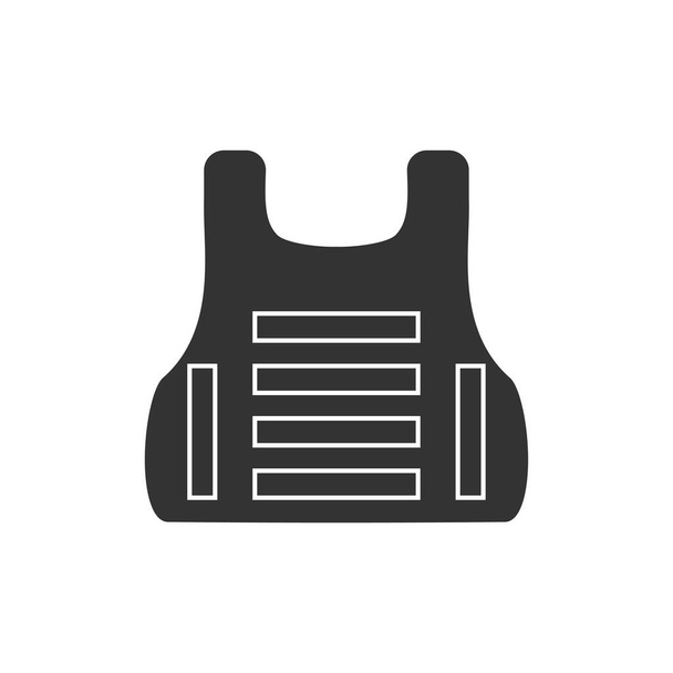Life vest. Black Icon Flat on white background - Vector, Image