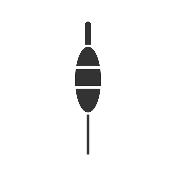 Fishing float. Black Icon Flat on white background - Wektor, obraz