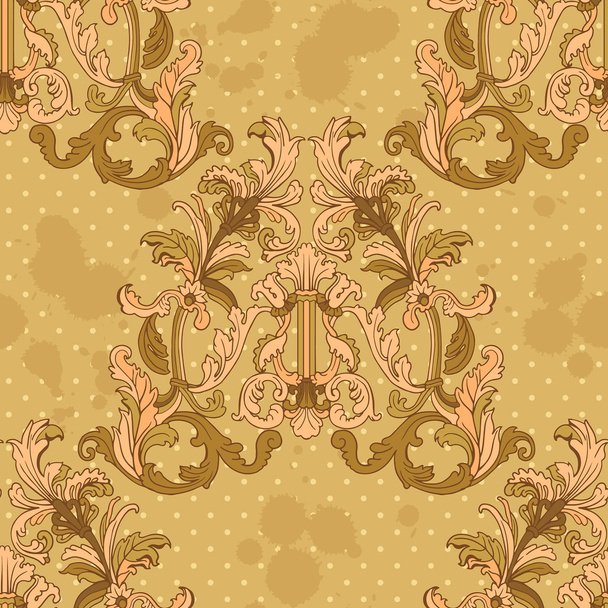 Baroque style floral seamless vector pattern. - Vecteur, image