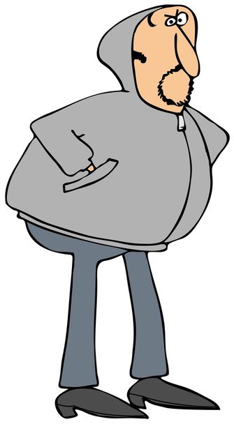 man in een grijze hoodie - Foto, afbeelding