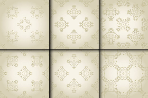 Seamless ornament on background. Floral ornament on background. Texture for wallpapers and backgrounds. Wallpaper pattern - Vector, Image