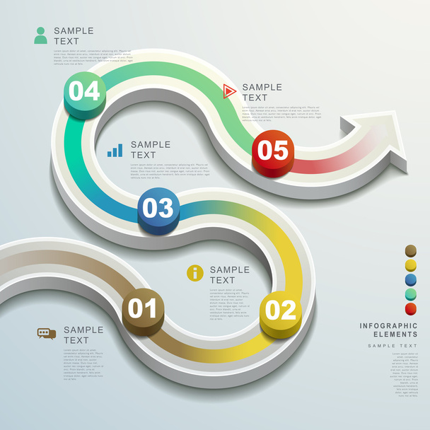 abstract 3d arrow flow chart infographics - Διάνυσμα, εικόνα