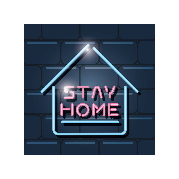 simbolo del soggiorno a casa in luce al neon
 - Vettoriali, immagini