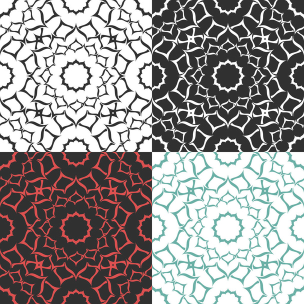 Seamless pattern set. Decorative abstract wallpaper. Floral seamless. - Vektor, obrázek