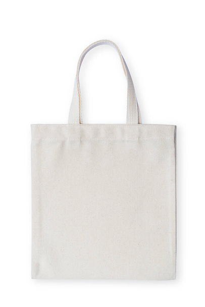 Tote tas stof doek winkelen zak mockup geïsoleerd op witte achtergrond (clipping pad)  - Foto, afbeelding