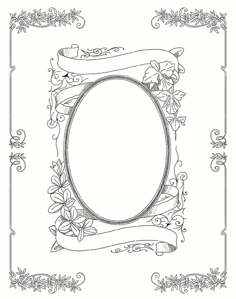 Floral frame illustration - Foto, imagen