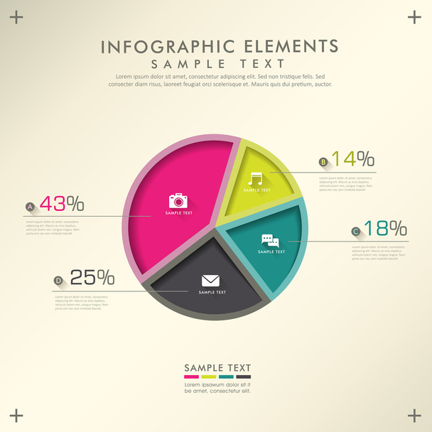 abstract pie chart infographics - Vector, Image