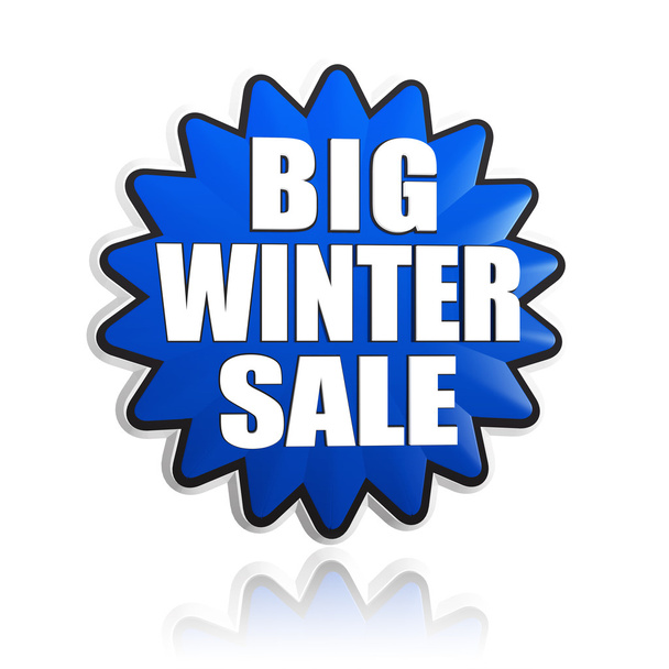 Big winter sale in 3d blue star banner - Photo, Image