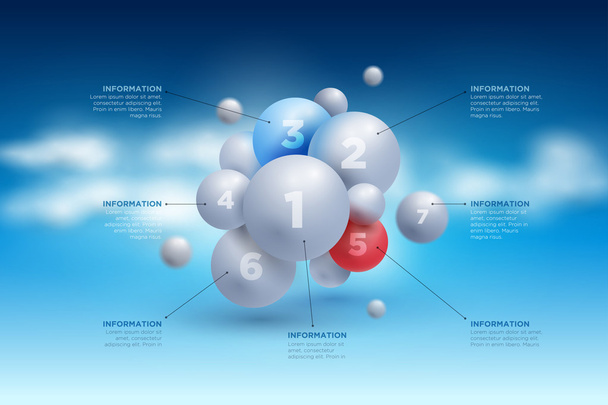 Sphere infographic on sky - Vector, Image