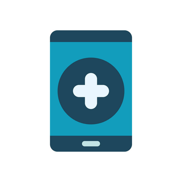 smartphone avec icône d'application médicale, style plat
 - Vecteur, image