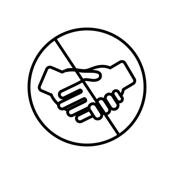 запрещённая концепция рукопожатия, запрещённый знак с иконкой рукопожатия, стиль строки
 - Вектор,изображение