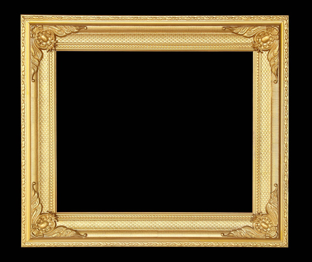 El antiguo marco de oro sobre el fondo negro - Foto, imagen