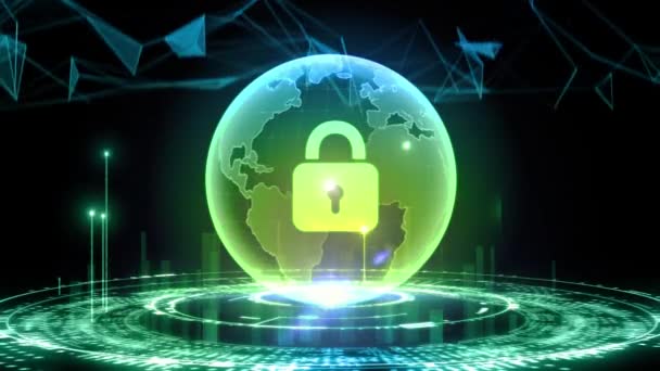 Cibersegurança proteção de dados conceito de privacidade de tecnologia empresarial.  - Filmagem, Vídeo