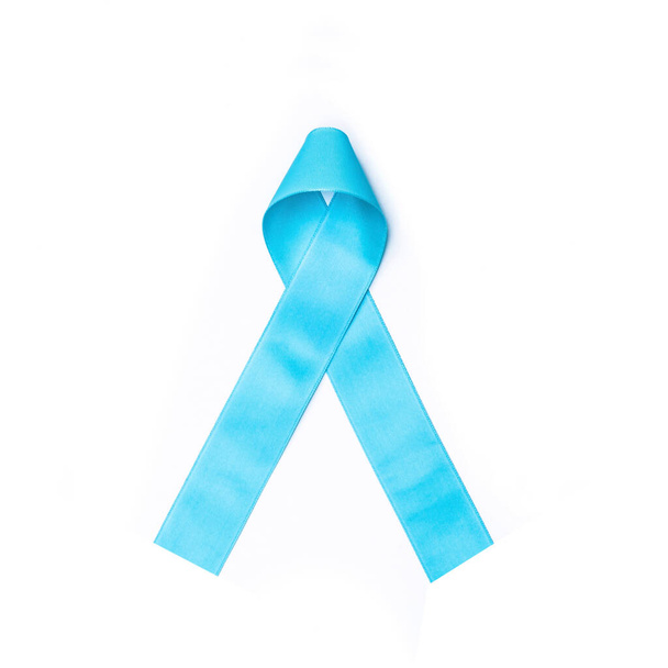 Blue ribbon symbolic for prostate cancer awareness campaign and men's health in November month  - Photo, Image