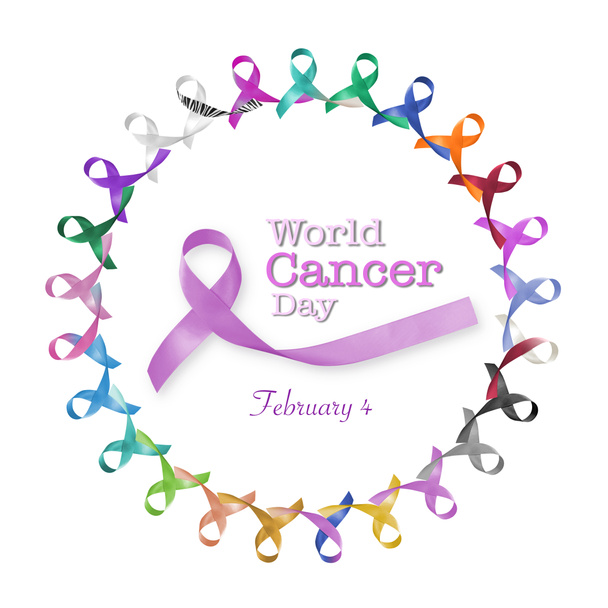 Národní den přeživších rakoviny, 5. června s multi-barevné a levandulově fialové stuhy zvyšování povědomí o všech druhů nádorů  - Fotografie, Obrázek