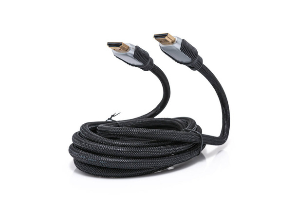 HDMI Cable on a white background, including clipping path. Studio shoot. - Photo, Image