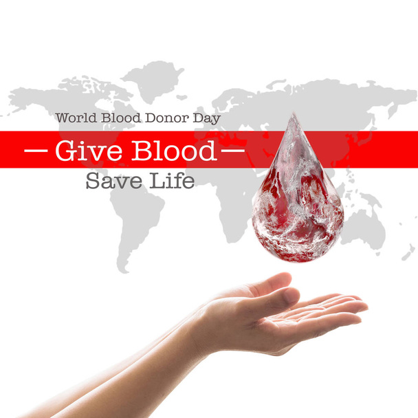 Giornata mondiale del donatore di sangue e mese nazionale del donatore di sangue per il concetto di carità donazione. Elemento di questa immagine fornito dalla NASA  - Foto, immagini