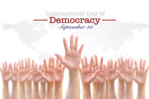 民主主義の国際デー9月15日の概念  - 写真・画像