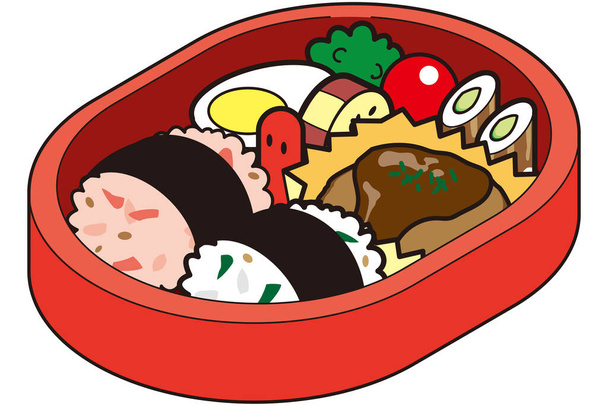 Lunch box for japanese children - Vector, Image