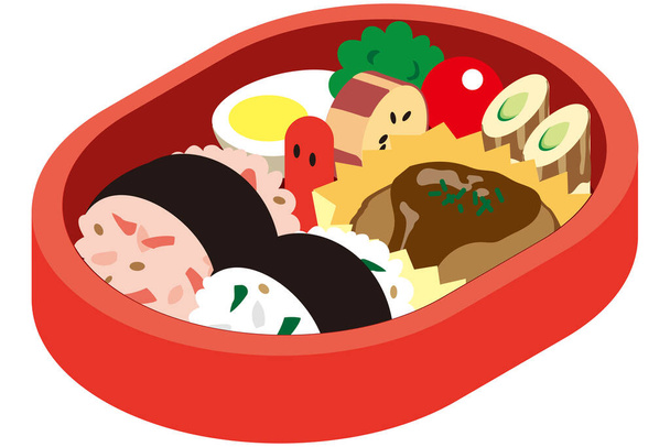 Lunchbox voor Japanse kinderen - Vector, afbeelding