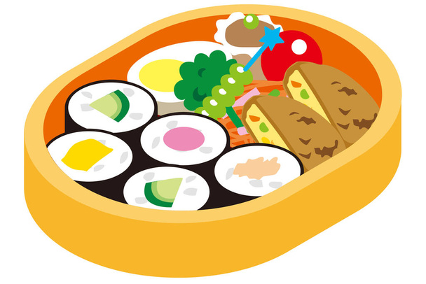 Lunchbox voor Japanse kinderen - Vector, afbeelding