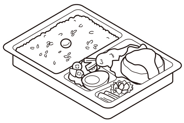 Γεύμα κουτί χάμπουργκερ και γαρίδες - Διάνυσμα, εικόνα