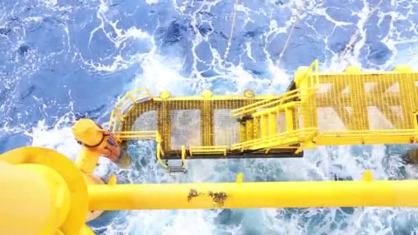 Oil and Gas Producing Slots at Offshore Platform - Footage, Video