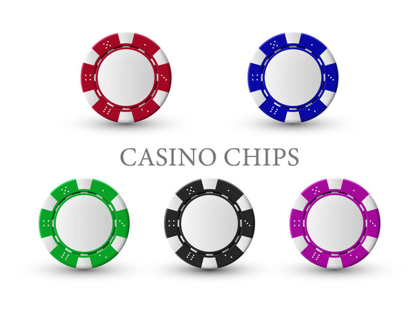 απεικόνιση των τσιπ καζίνο σε λευκό φόντο. - Διάνυσμα, εικόνα