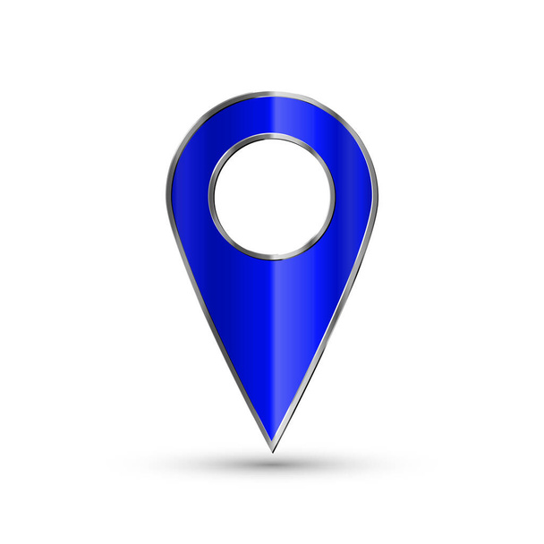 Realistic 3d pointer of map. Blue map marker icon in vector. Vector illustration. - Vector, Image