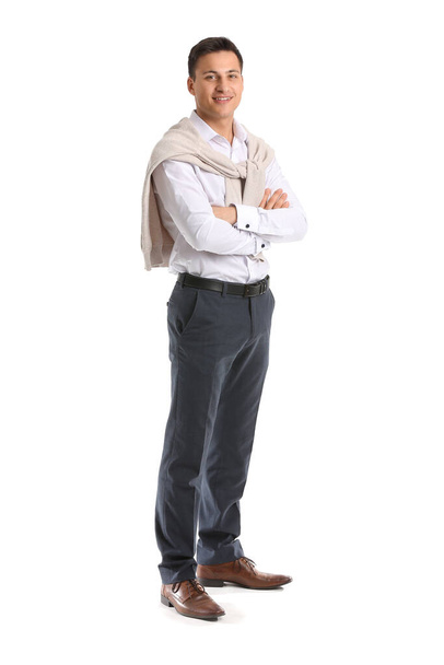 Portrait of handsome businessman on white background - Foto, imagen