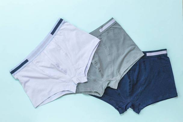 Set of men's underwear on a light background. - Photo, Image