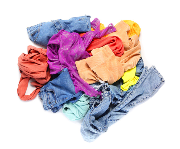 Heap of clothes on white background - Photo, Image