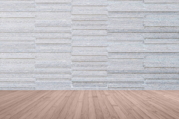 Granito modello mattonelle parete con sfondo strutturato in colore grigio chiaro con pavimento in legno in tono marrone rosso  - Foto, immagini