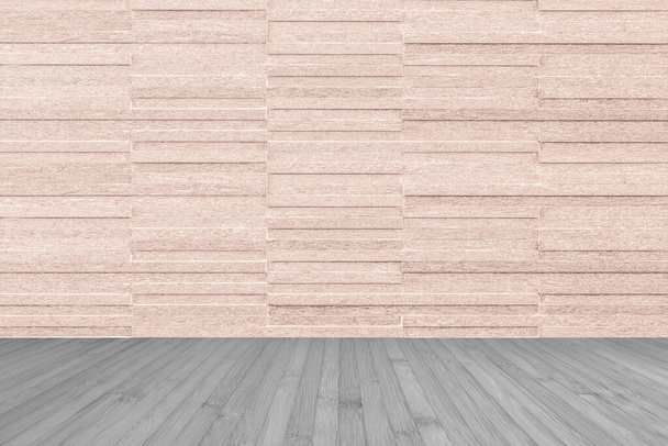Μοντέρνο σχέδιο τοίχου από γρανίτη σε ανοιχτό κόκκινο καφέ χρώμα με ξύλινο πάτωμα σε γκρι  - Φωτογραφία, εικόνα