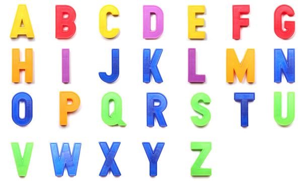 lettere maiuscole magnetiche in plastica dell'alfabeto britannico - Foto, immagini
