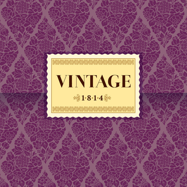 Vintage Victorian vector purple background - Vektor, obrázek