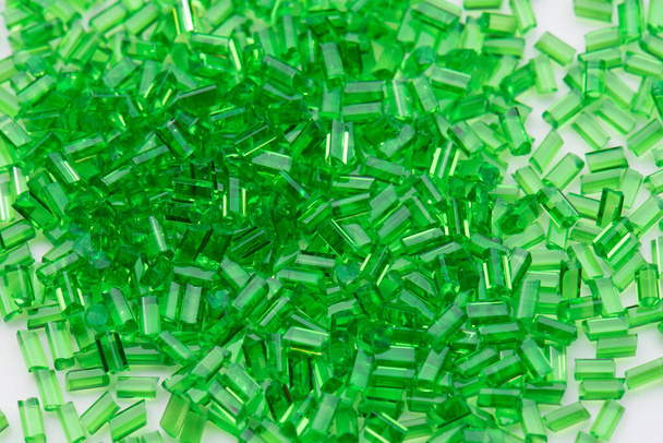 green dyed transparent polymer resin on white - Photo, Image