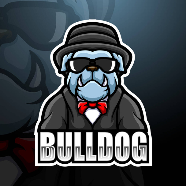Illustration vectorielle de la mascotte Bulldog esport logo design - Vecteur, image