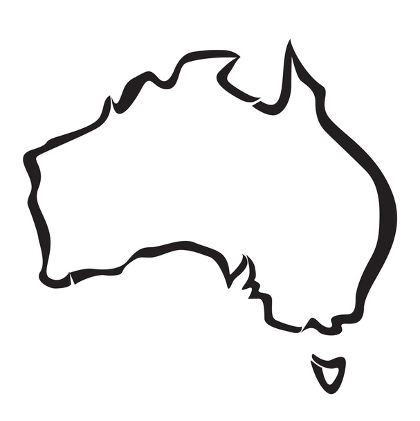 Esquema negro de Australia mapa
 - Vector, imagen