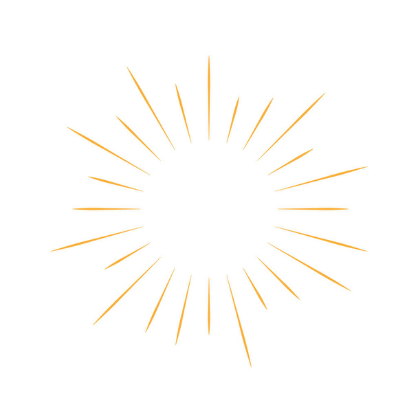Sunburst. Sluneční paprsky ve starém stylu. Světelné paprsky, radiální dekorace. Vektor - Vektor, obrázek