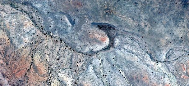 the hook, abstract photography of the deserts of Africa from the air, aerial view of desert landscapes, Genre: Abstract Naturalism, from the abstract to the figurative, contemporary photo  - Foto, Imagem