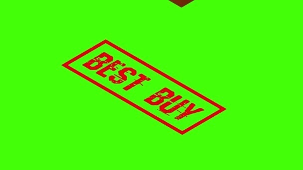 best buy stamp animation. green background.motion animation. - Footage, Video