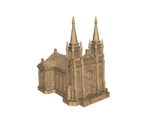 antigua catedral con dos torres
 - Foto, imagen