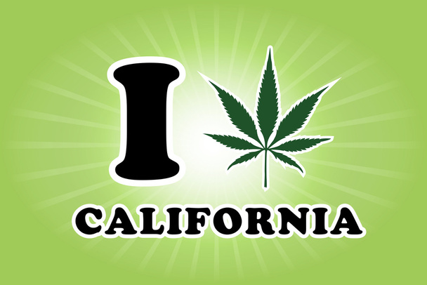 Californië marihuana blad vectorillustratie - Vector, afbeelding