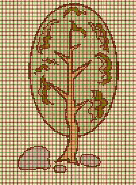 Bois, motif pixel .pour la broderie, le tricot à la main et la créativité des enfants
 - Photo, image