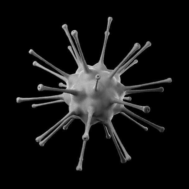 El coronavirus chino COVID-19 bajo el microscopio, la gripe del brote del Covid-19 del Coronavirus trasfondo. Concepto médico pandémico del riesgo de la salud con la célula de la enfermedad, ilustración 3d
 - Foto, Imagen