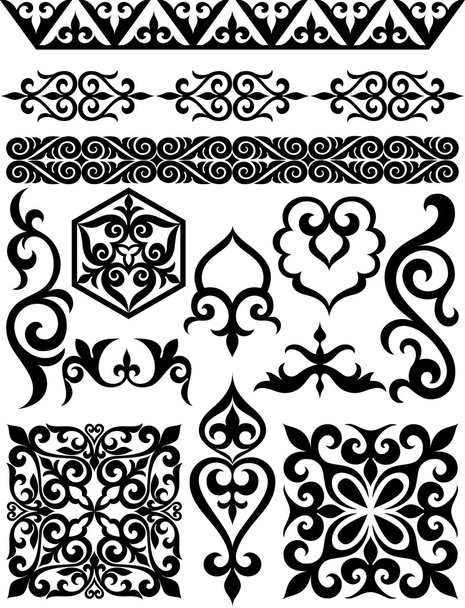Set of elements of oriental ornament - Vector, Image