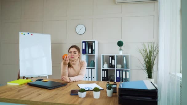 Office girl feeling distracted at work place - Footage, Video