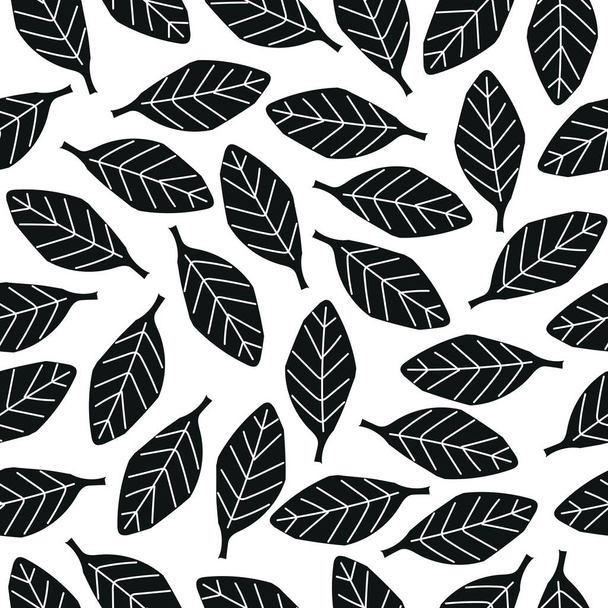 summer seamless pattern with cartoon leaves. colorful vector, hand drawing. design for fabric, print, textile, wrapper - Vektori, kuva