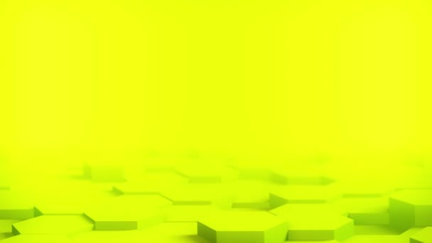 Abstract Hexagon Geometric desktop Surface Smooth Move light bright clean minimal hexagonal grid model, random waving move 3D rendering background canvas in plain architectural blank wall 4K UHD - Footage, Video